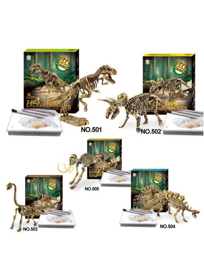 Archaeological Dinosaur Digging Fossil Toy DIY Assembled Skeleton Boy Jinmeida Fossil-Color:501 Tyrannosaurus Rex  - Image 2