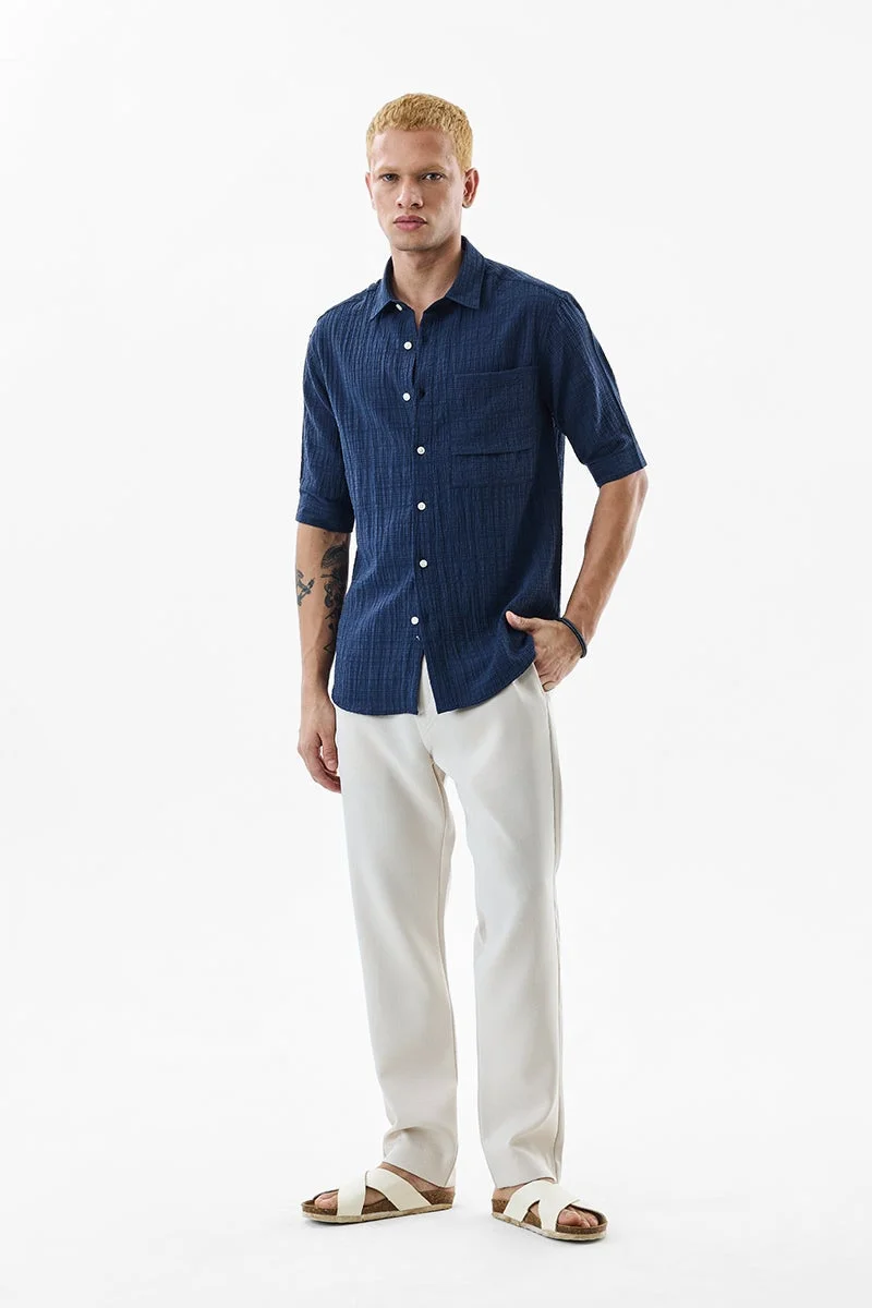 SNITCH Oversized Crushed Seersucker Shirt