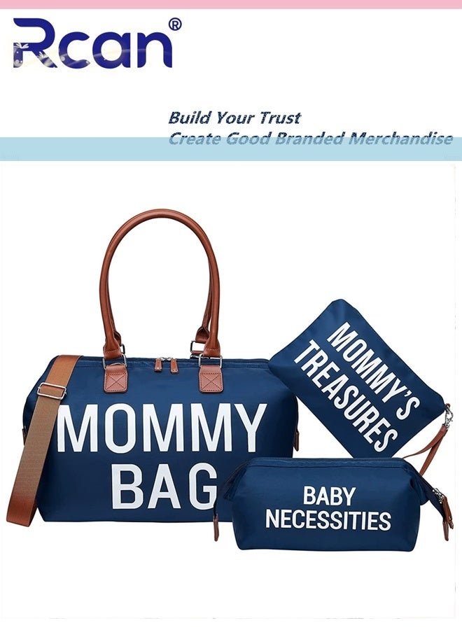Rcan Diaper Bag Tote with 2 Organizer Pouches Mommy Bag for Hospital Baby Hospital Bag Large Capacity Waterproof Baby Bag for Labor and Delivery with Pouches and Straps Large Capacity Baby Diaper Tote Bag for Mom Travel - Image 1