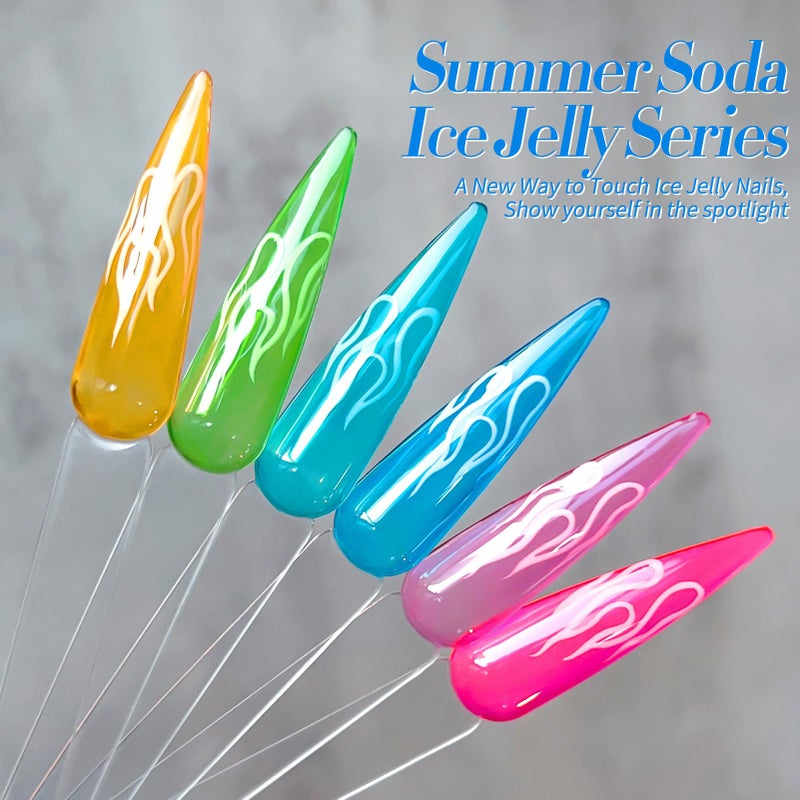 Born Pretty Jelly Gel Nail Polish Christmas Neon Gel Polish,Hot Pink Purple Blue Green Yellow 6Colors Translucent Effect,Soak Off U v LED Light Cure Nail Art Kit for Salon Manicure and DIY at Home - Image 5