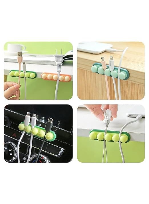 Prostuff.in Prostuffin Multifunctional Self Adhesive Desktop Wire Cable Fixed Organizer Management for Desk USB Charging Mouse Cable Power PC Wire Office Home 4 Slot Multicolor 2 Pcs  - Image 4