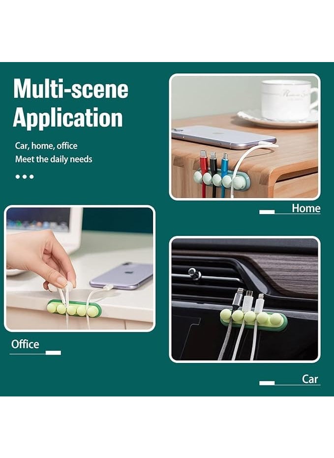 Prostuff.in Prostuffin Multifunctional Self Adhesive Desktop Wire Cable Fixed Organizer Management for Desk USB Charging Mouse Cable Power PC Wire Office Home 4 Slot Multicolor 2 Pcs  - Image 5