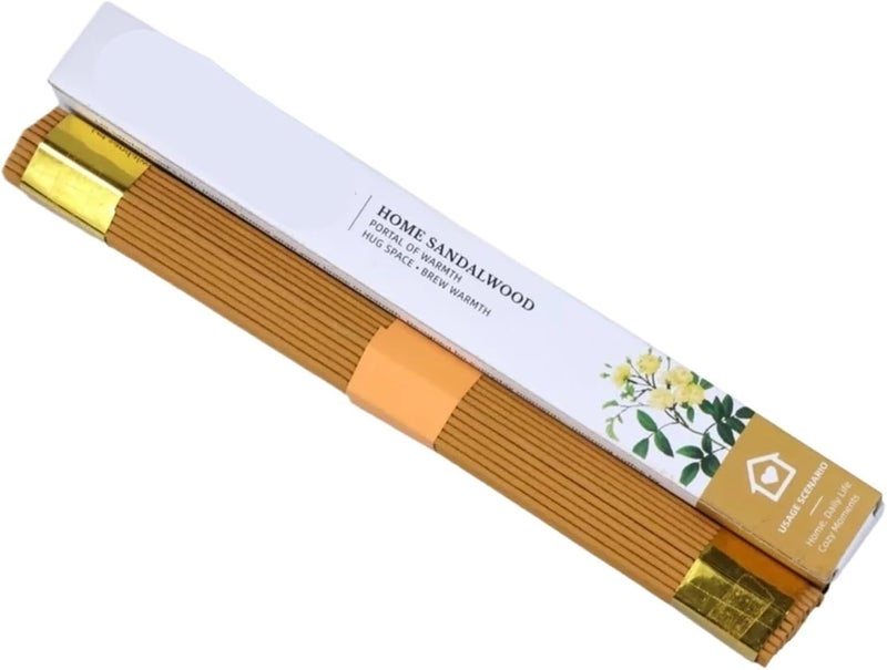 91 Pcs Natural Sandalwood Incense Sticks 270mm Long Bamboo-Free Home Fragrance(Home Sandalwood) - Image 1
