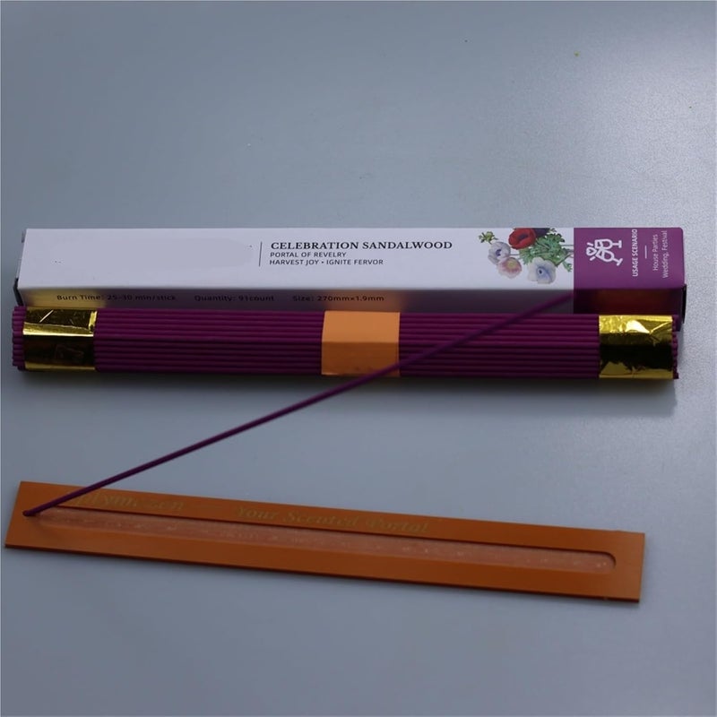 91 Pcs Natural Sandalwood Incense Sticks 270mm Long Bamboo-Free Home Fragrance(Home Sandalwood) - Image 3