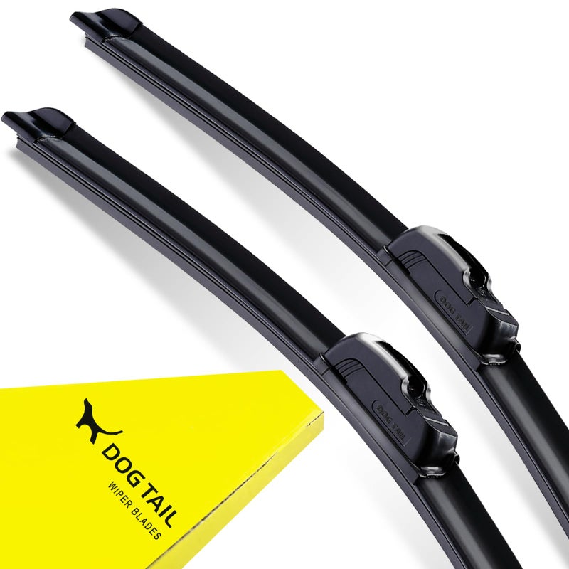 DOG TAIL DOGTAIL 26"+18" Wiper Blades for Toyota Camry 2012-2017 Chevrolet Malibu 2016-2025 Honda Civic 2016-2021 HR-V 2016-2022, All Season Automotive Replacement OEM Windshield Wiper Blades for My Car J-Hook - Image 1