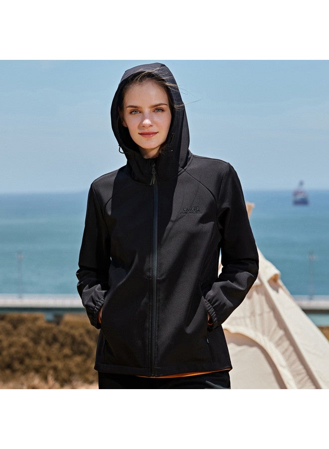 Jeep Women's Softshell Jacket Autumn Winter Outdoor Windproof Warm Casual Hooded Sports Coat - Image 2