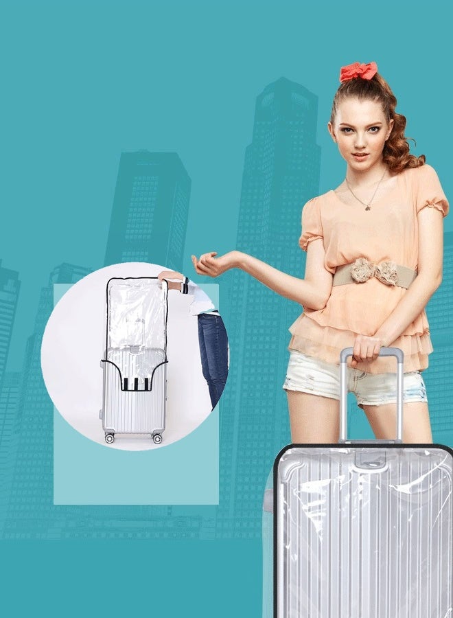 أغطية حقائب سفر شفافة مقاس 26 بوصة، أغطية حقائب سفر مقاومة للماء، أغطية حماية شفافة من مادة البولي فينيل كلوريد لحقائب السفر - Image 2