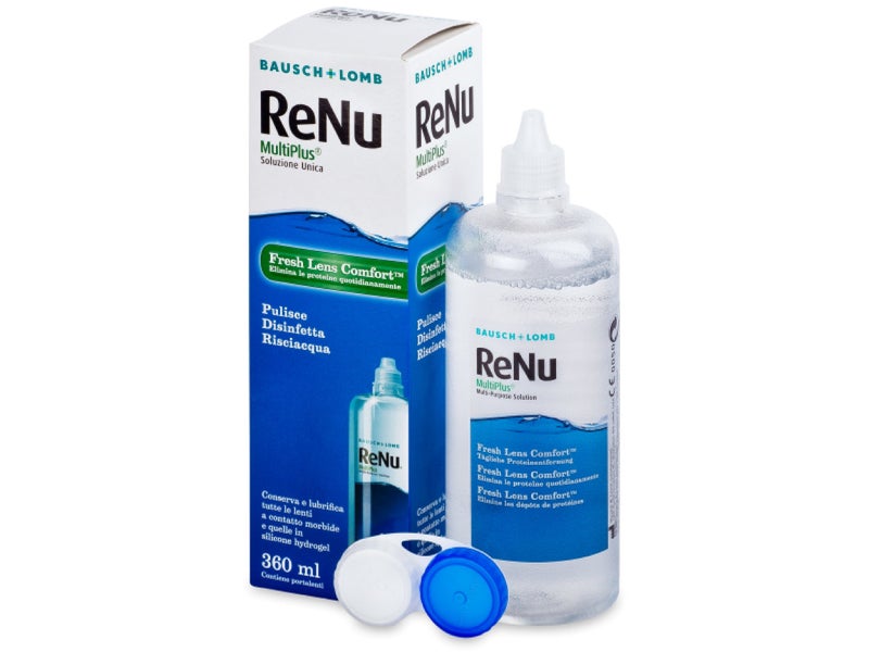 Unisex Happy Vision Renu Multi-Purpose Solution for Contact Lenses – Advanced Formula Cleans, Disinfects, and Rinses – Fresh Lens Comfort – Multi-Action Cleaning & Storage (360 ml)