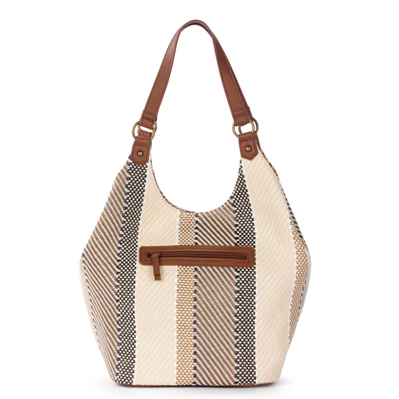 Sakroots Roma Expandable Shopper â€“ Versatile Tote Bag with Expandable Design, Zipper Closure & Multiple Pockets for Work, Travel or Everyday Use - Tobacco Batik Woven - Image 5