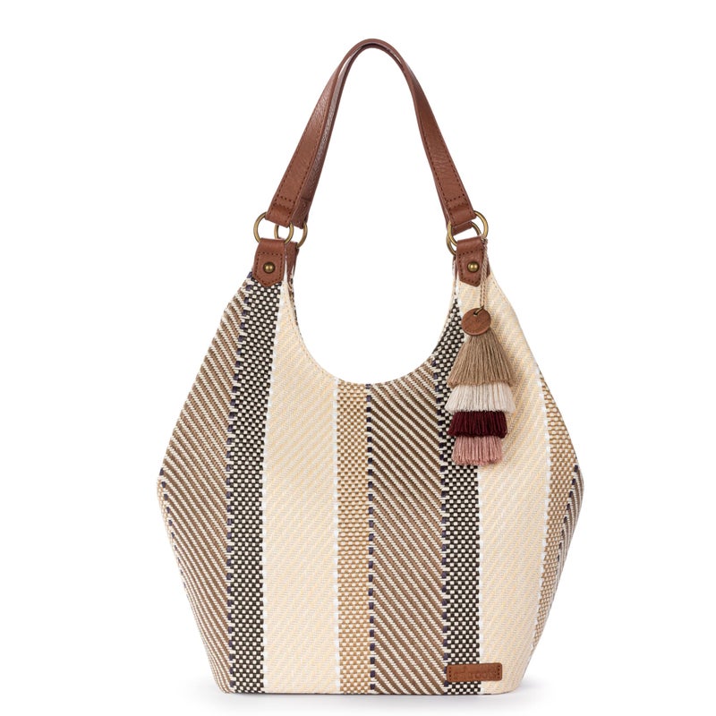 Sakroots Roma Expandable Shopper â€“ Versatile Tote Bag with Expandable Design, Zipper Closure & Multiple Pockets for Work, Travel or Everyday Use - Tobacco Batik Woven - Image 1