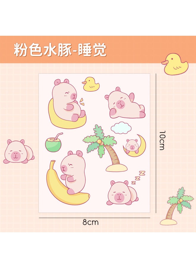 HELPS Creative Cartoon Capybara Stickers Cute Transparent Waterproof Pet Stickers High-looking Mobile Phone Water Cup Diy Handbook Stickers - Image 1
