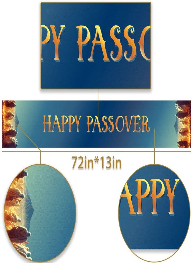Pudodo Happy Passover Table Runner Pesach Jewish Exodus from Egypt Festival Holiday Party Decor Kitchen Dining Room Home Decoration (13" x 72") - Image 2