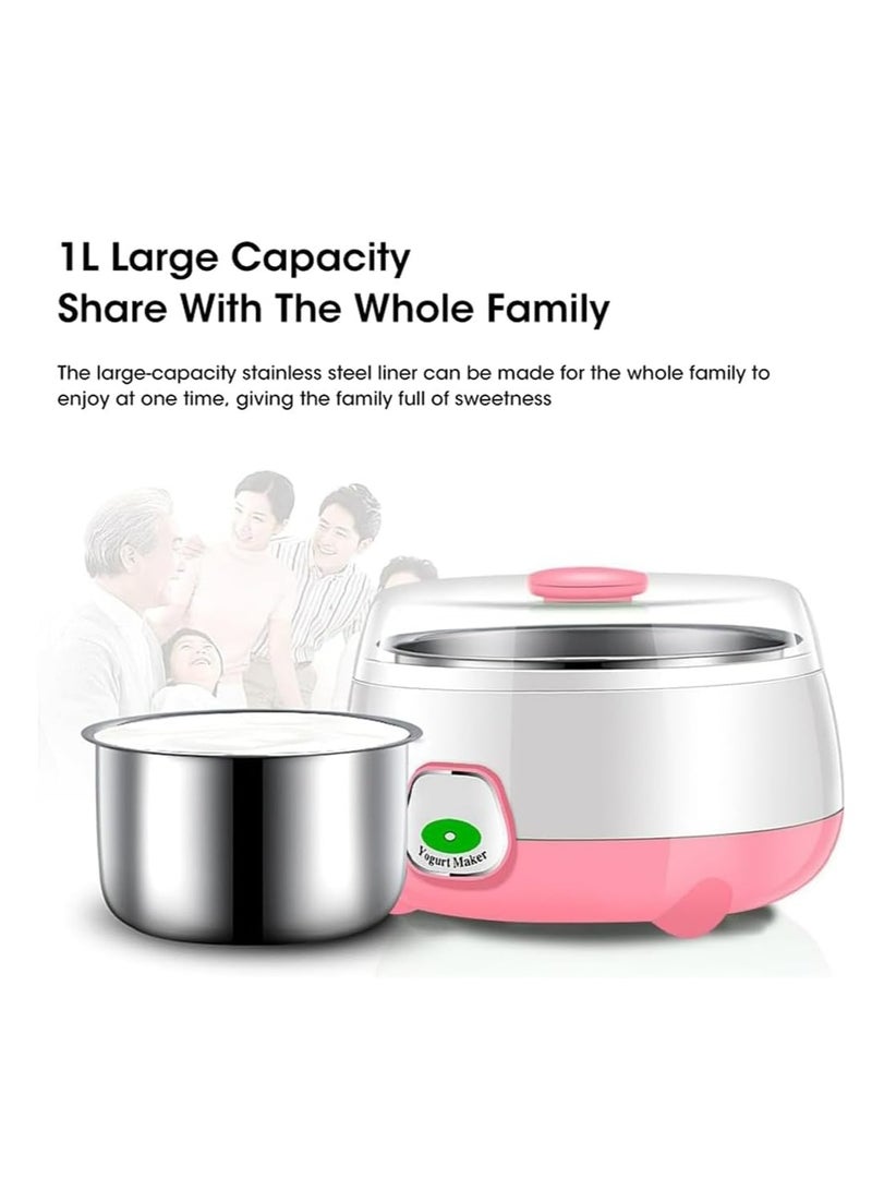 Joyelink Yoghurt maker, 1 litre electric yoghurt maker with thermostat control, 3 glasses, stainless steel lining, multifunctional homemade natto maker, suitable for kitchen utensils - Image 3
