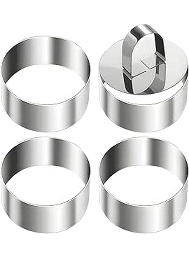 Generic 8 Piece 3 Inch Stainless Steel Baking Rings Set With 2 Pushers ...