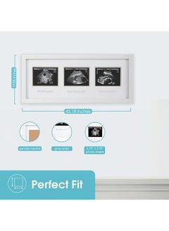 pearhead Sonogram Progression Frame - Trimester by Trimester Pregnancy Milestone Keepsake, Gender-Neutral Nursery Decor, Displays 1st, 2nd & 3rd Trimester Ultrasound Photos, White  - Image 3