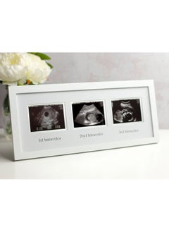 pearhead Sonogram Progression Frame - Trimester by Trimester Pregnancy Milestone Keepsake, Gender-Neutral Nursery Decor, Displays 1st, 2nd & 3rd Trimester Ultrasound Photos, White  - Image 2