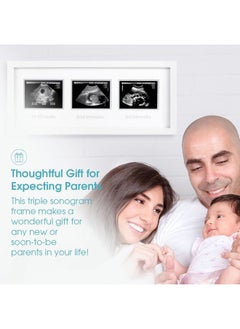 pearhead Sonogram Progression Frame - Trimester by Trimester Pregnancy Milestone Keepsake, Gender-Neutral Nursery Decor, Displays 1st, 2nd & 3rd Trimester Ultrasound Photos, White  - Image 4