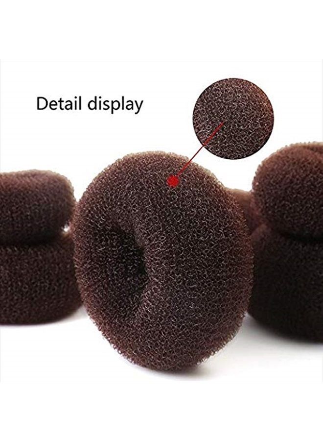 Teenitor صانع كعكة الشعر على شكل دونات 7 قطع، مجموعة صانع كعكة على شكل حلقة من تينيتور مع (1 كبير جداً، 2 كبير، 2 متوسط و2 صغير)، 5 قطع من أربطة الشعر المرنة، 20 قطعة من دبابيس الشعر، بني داكن - Image 3