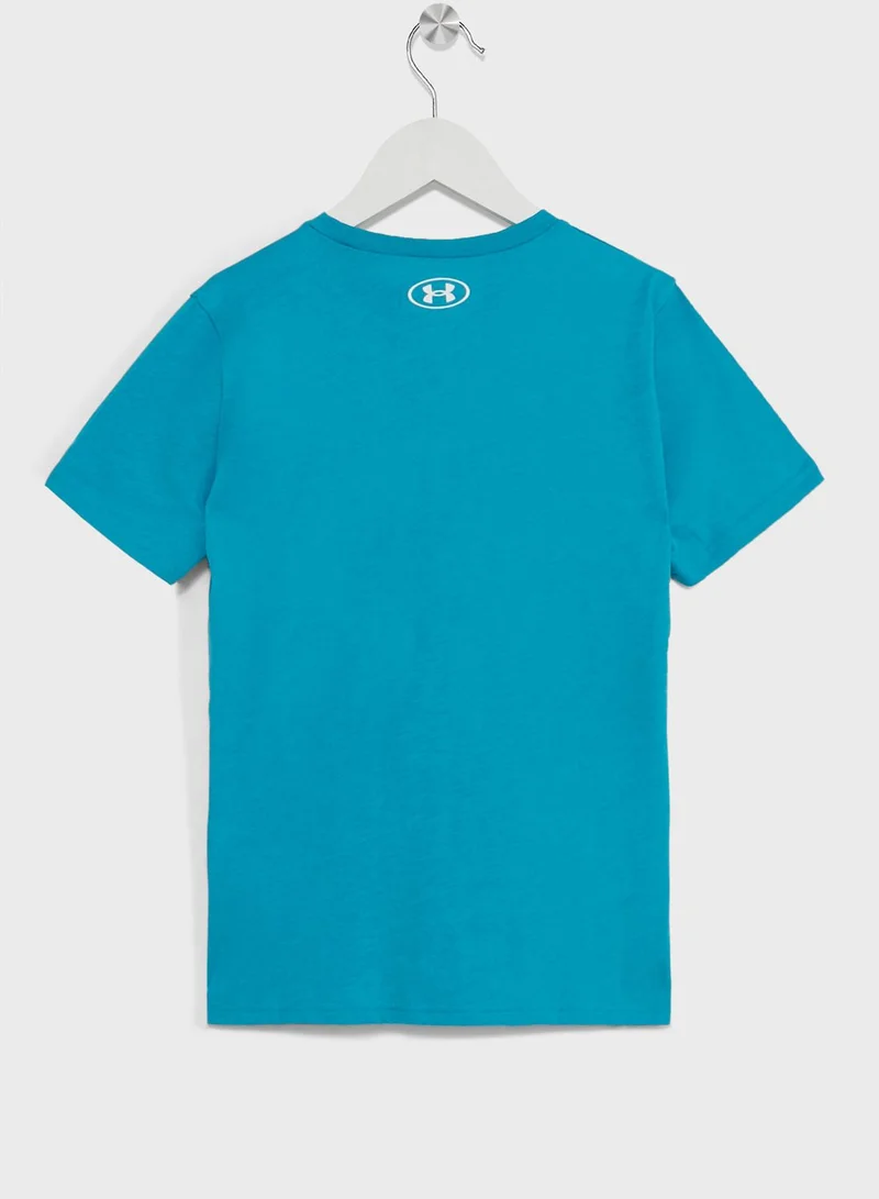 UNDER ARMOUR Boys' Wordmark Logo Short Sleeve T-shirt