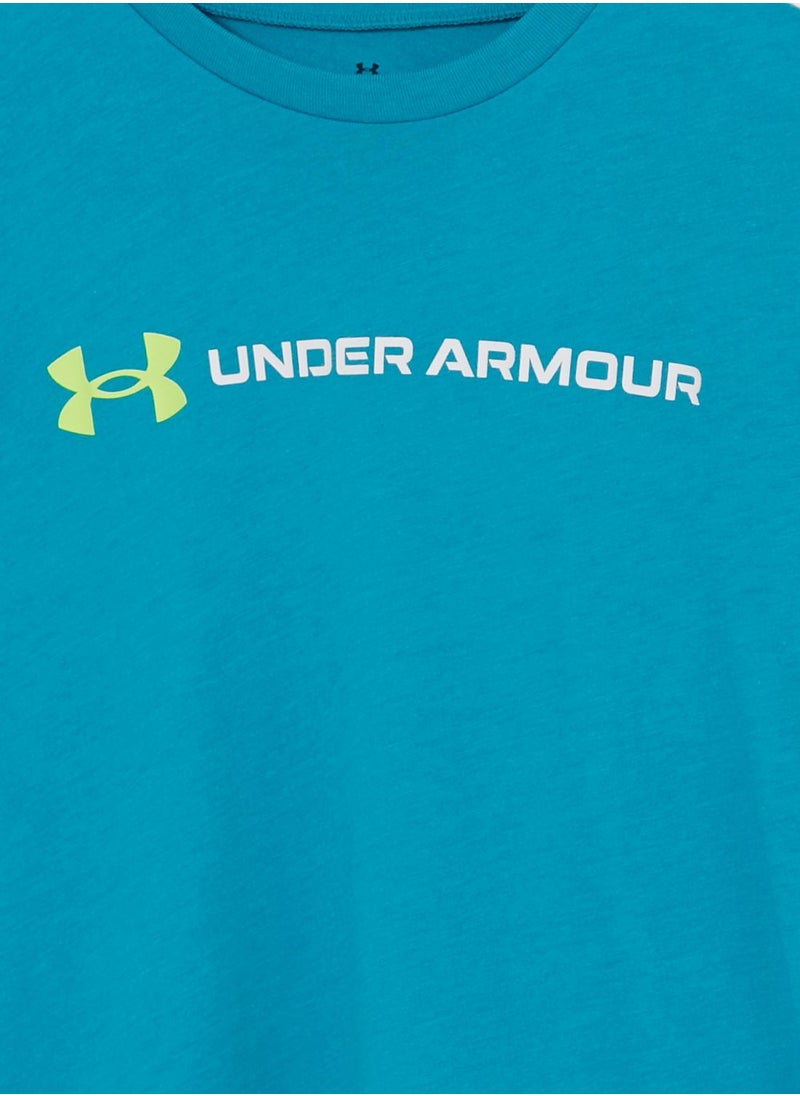 UNDER ARMOUR - Boys' Wordmark Logo Short Sleeve T-shirt - Image 1