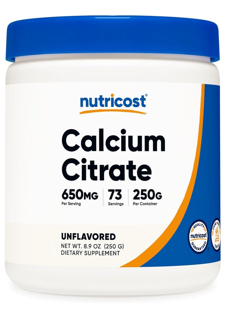 مسحوق سيترات الكالسيوم 250 جرام بدون نكهة 8.9 أوقية - Image 1