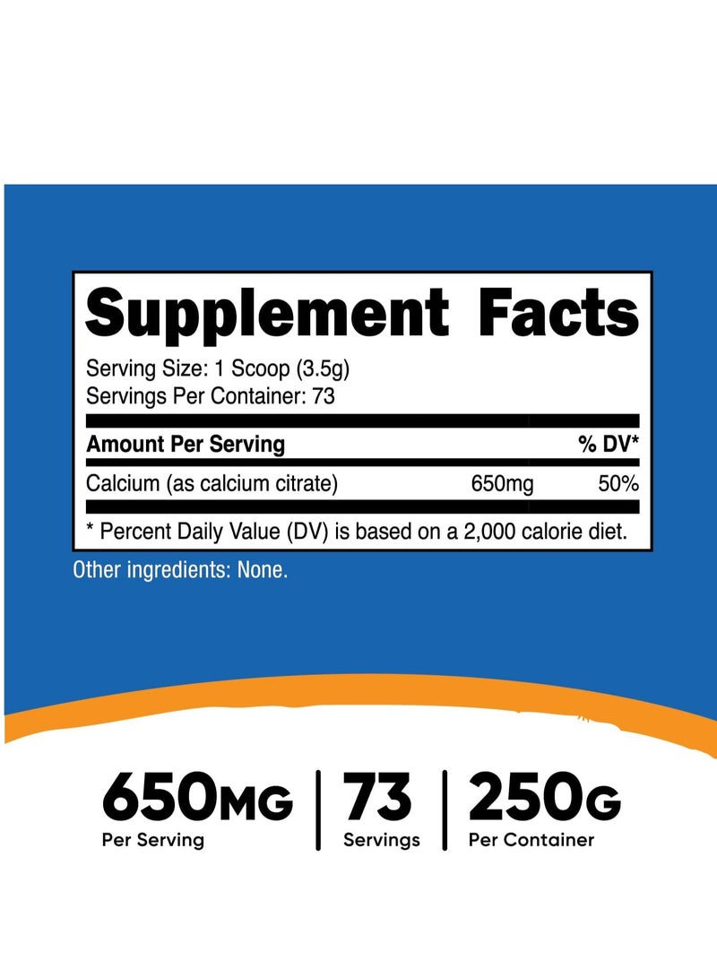 مسحوق سيترات الكالسيوم 250 جرام بدون نكهة 8.9 أوقية - Image 3