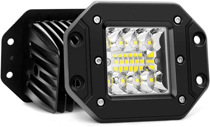 Willpower LED Flush Mount Pods, 2PCS 42W 3 Inch Cube Off Road Driving Spot Beam Work Light Bars Fog Lights for Truck Boat Pickup SUV ATV UTV 12V 24V - Image 1