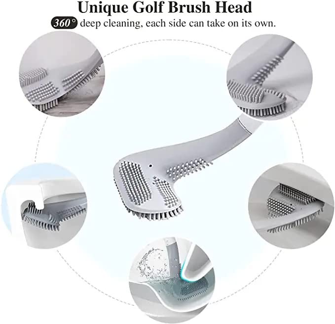 FLETIX Golf Shape Toilet Brush Cleaner L Shape Toilet Brush Golf Head Cleaner Flexible Deep Cleaning Silicone Brush for Quick & Easy Cleaning of Home, Bathroom, Wash Basin (Multicolor) (1) - Image 4