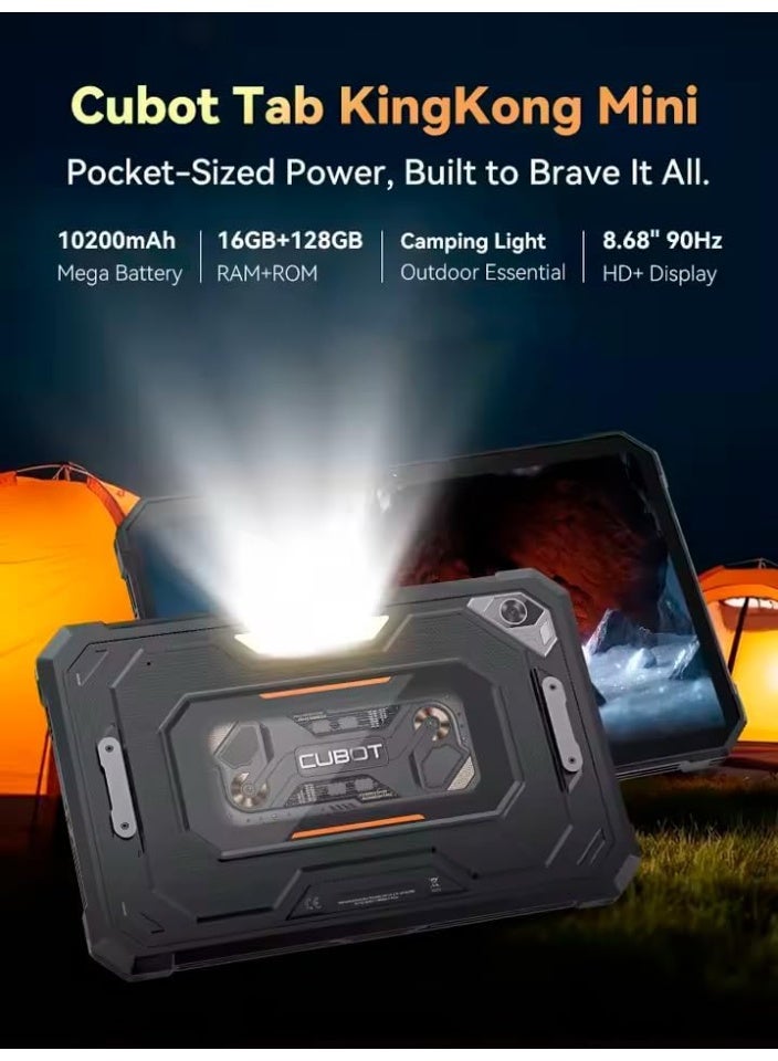 Cubot Android Tab Kingkong Mini Rugged Tablet 8.68 Inch HD+ Android 15 Tablet 6GB+10GB RAM +128GB ROM IP68/IP69K Waterproof Tab With 48MP+16MP Camera Dual SIM 4G -Black - Image 5