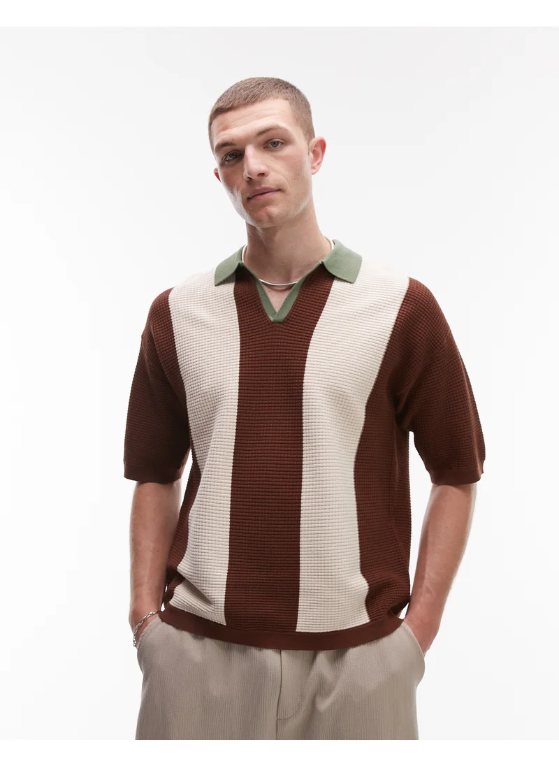 توب مان Color Block Reverse Polo
