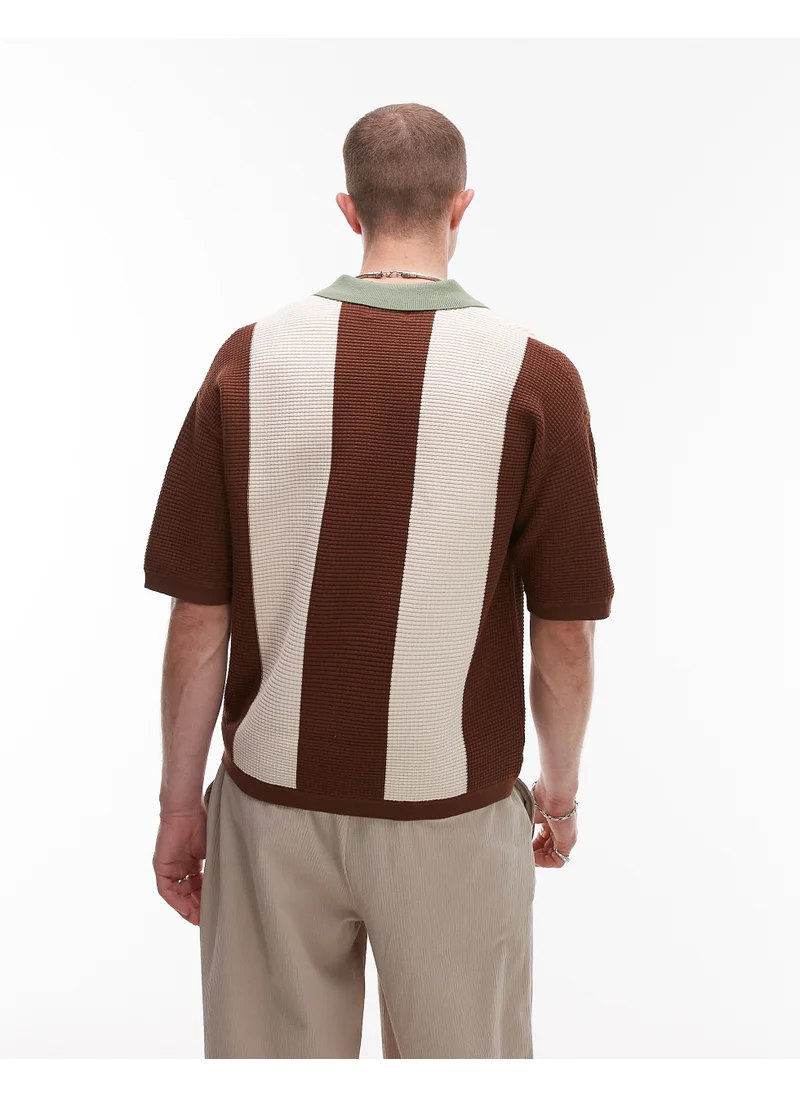 توب مان Color Block Reverse Polo