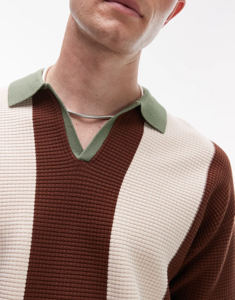 TOPMAN Color Block Reverse Polo