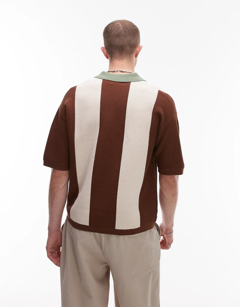 TOPMAN Color Block Reverse Polo