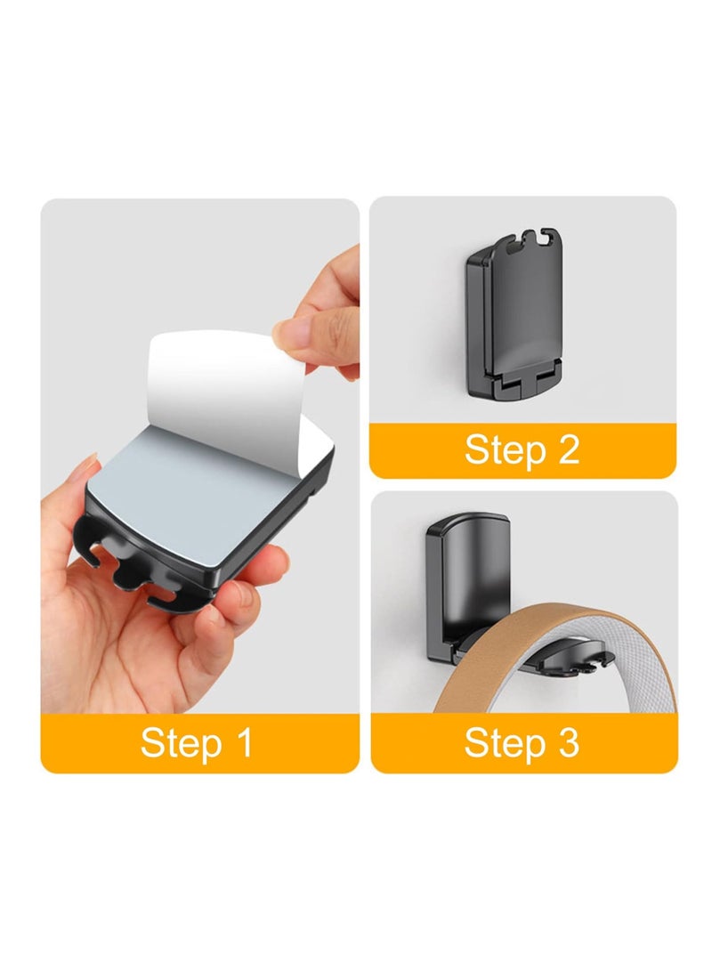 Zikra 2Pcs Headphone Stand Holder Universal Hanger Sticky Adhesive Headset Hanger for Universal Gaming Headset for Sennheiser Airpods Max Sony Bose Beats Gaming Controller Cables Gamepad - Image 4