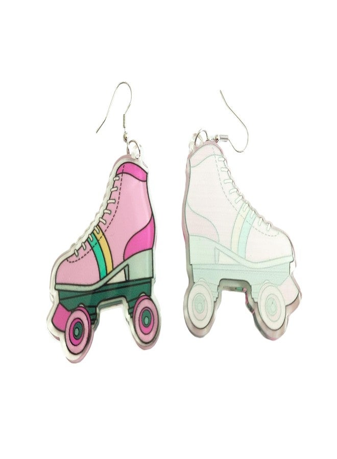 MIAIULIA Women Fashion Retro Roller Skate Earring Pink Roller Skates - Image 2