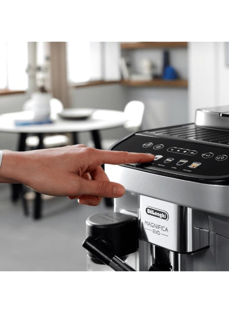 De'Longhi Magnifica EVO Bean to Cup Fully Automatic Espresso and Cappuccino Coffee Machine 1.8 L 1450 W ECAM 290.61.SB Silver/black - Image 3
