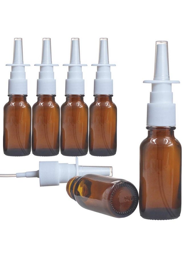 6 Pcs (20Ml/0.67Oz) Amber Round Empty Glass Nasal Spray Bottle With Press Spray Head Refillable Portable Fine Mist Sprayers Containers Pot Travel Sub Bottling For Colloidal Silver Saline - pzsku/ZD133167C9E029742823AZ/45/_/1734437861/837d9ffd-9413-4e8b-8a82-89a1eb457c38