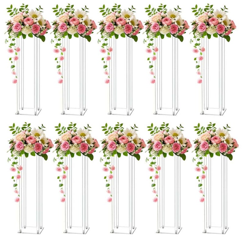MEISHAONV MEISHAONV 2362inch 10pcs Acrylic Flower Vases Centerpiece Table Decorations Flower Stand for Wedding Centerpieces for Tables 