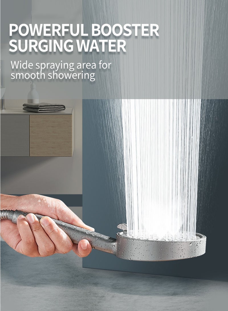 بيروي ارتفاع ضغط دش رئيس مجموعة ، وتوفير المياه دش المحمولة ، 5 أنواع من جت ، من ناحية عقد ، مناسبة لحوض الاستحمام ومنتجع صحي ، والحديث مربع عقد اليد دش رئيس - Image 4