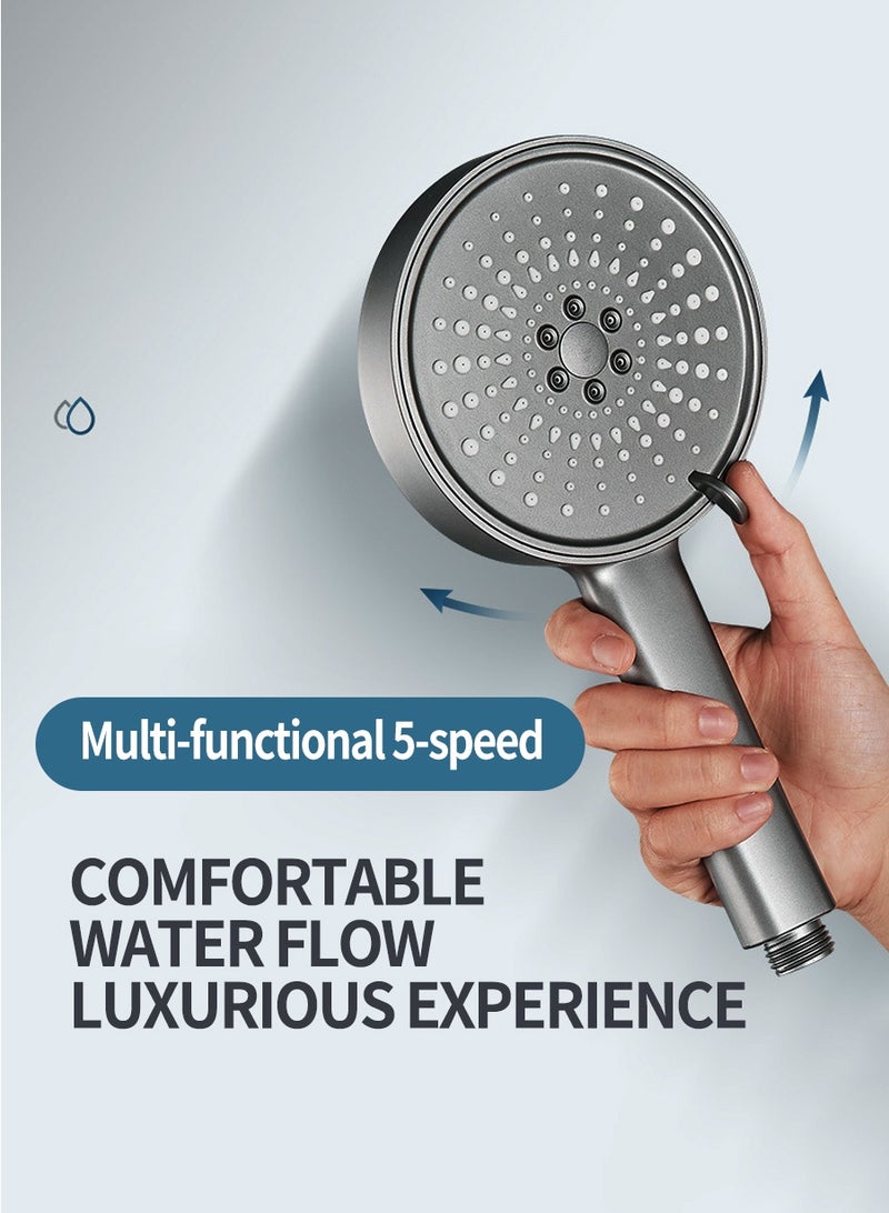 بيروي ارتفاع ضغط دش رئيس مجموعة ، وتوفير المياه دش المحمولة ، 5 أنواع من جت ، من ناحية عقد ، مناسبة لحوض الاستحمام ومنتجع صحي ، والحديث مربع عقد اليد دش رئيس - Image 5