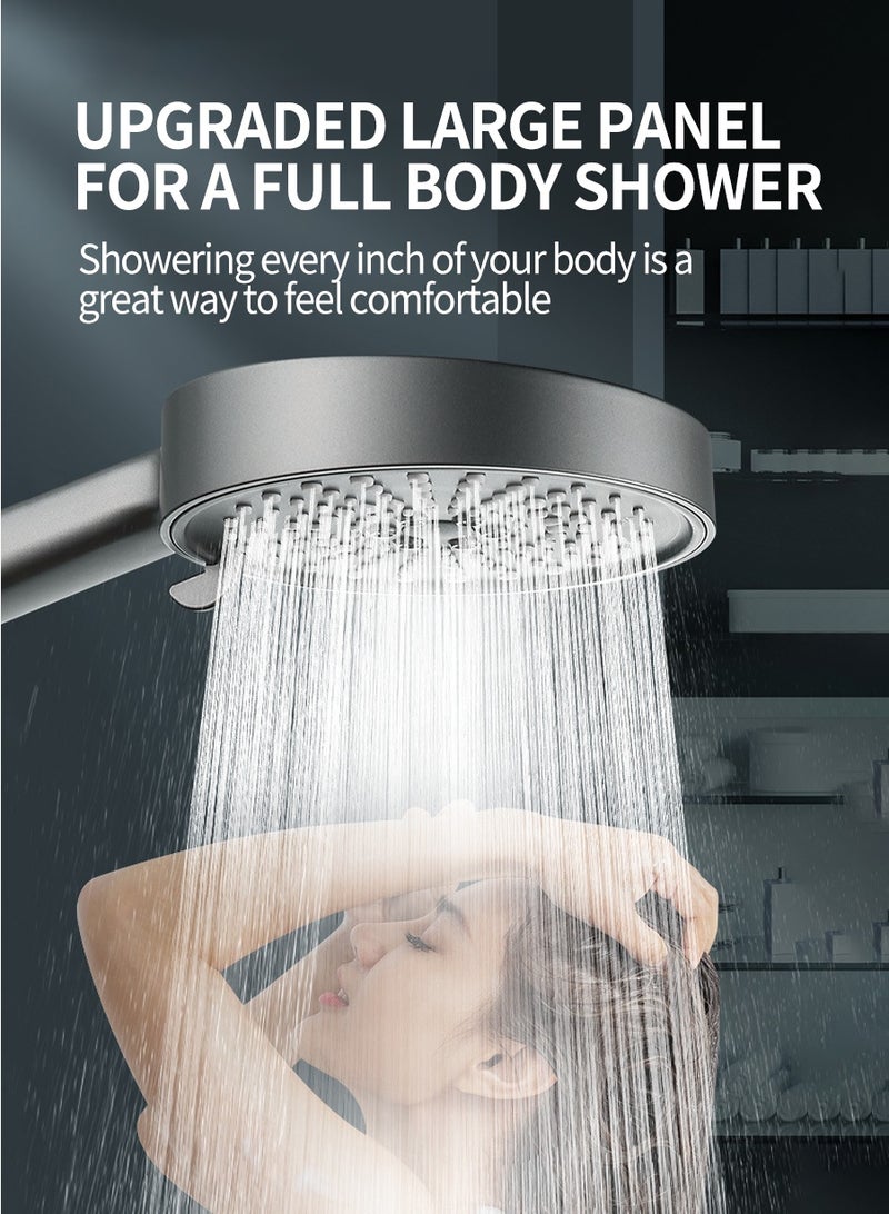 بيروي ارتفاع ضغط دش رئيس مجموعة ، وتوفير المياه دش المحمولة ، 5 أنواع من جت ، من ناحية عقد ، مناسبة لحوض الاستحمام ومنتجع صحي ، والحديث مربع عقد اليد دش رئيس - Image 2