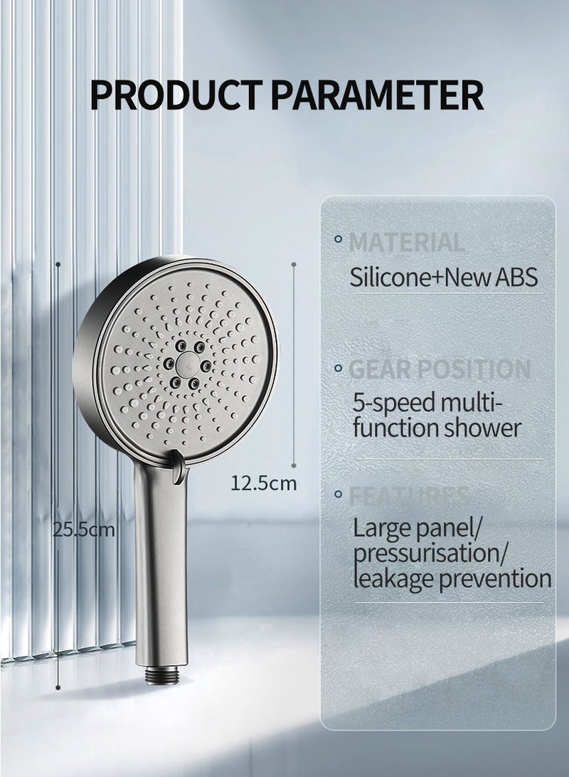 بيروي ارتفاع ضغط دش رئيس مجموعة ، وتوفير المياه دش المحمولة ، 5 أنواع من جت ، من ناحية عقد ، مناسبة لحوض الاستحمام ومنتجع صحي ، والحديث مربع عقد اليد دش رئيس - Image 3