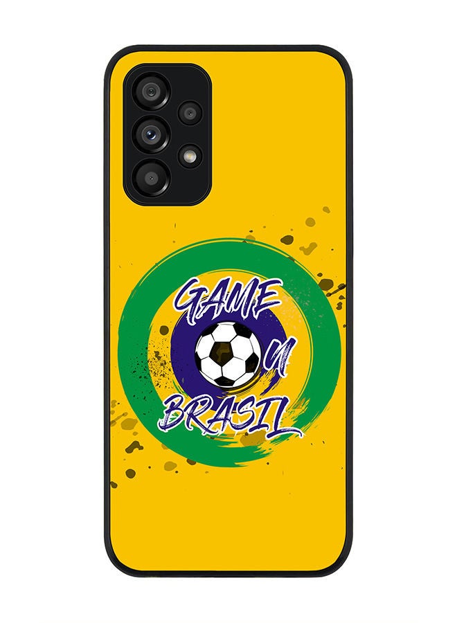 Stylizedd Rugged Black edge case for Samsung Galaxy A23 (LTE/4G) Slim fit Soft Case Flexible Rubber Edges Anti Drop TPU Gel Thin Cover - Game on Brazil - Image 1