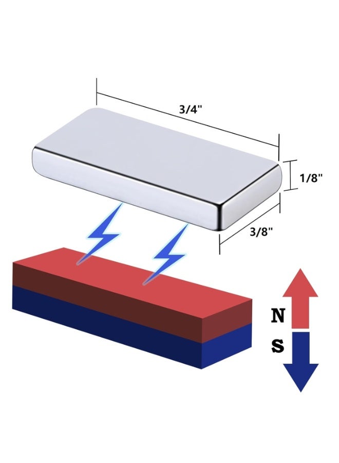يوڠام مغناطيسات كتلية قوية، عبوة من 20 قطعة، بقياس 20 مم × 10 مم × 3 مم، مصنوعة من مغناطيس دائم بدرجة N35 للاستخدام في المشاريع الحرفية وورش العمل وتنظيم المنزل، مغناطيسات صغيرة متينة وقوية. - Image 2