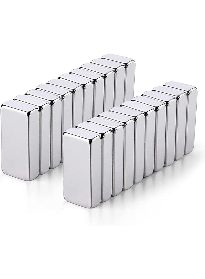 يوڠام مغناطيسات كتلية قوية، عبوة من 20 قطعة، بقياس 20 مم × 10 مم × 3 مم، مصنوعة من مغناطيس دائم بدرجة N35 للاستخدام في المشاريع الحرفية وورش العمل وتنظيم المنزل، مغناطيسات صغيرة متينة وقوية. - Image 1