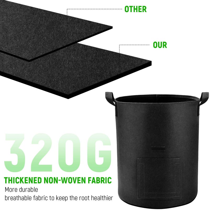 Lyincat 4 Pack 10 Gallon Potato Grow Bags with Flap and Handles, Heavy Duty Fabric Pots for Planting Potato,Carrots - Image 4