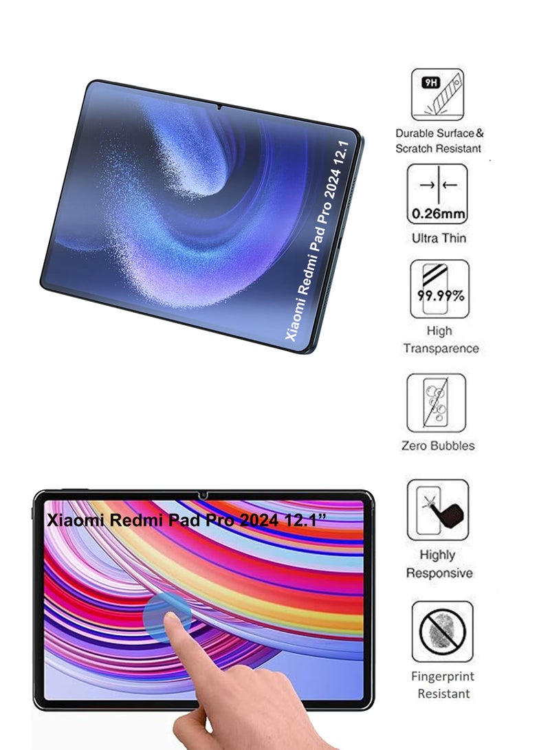 2 Pack Xiaomi Redmi Pad Pro 12.1 Inch 9H Ultra HD Tempered Glass Screen Protector For Xiaomi Redmi Pad Pro 12.1 Inch - Clear - Image 3