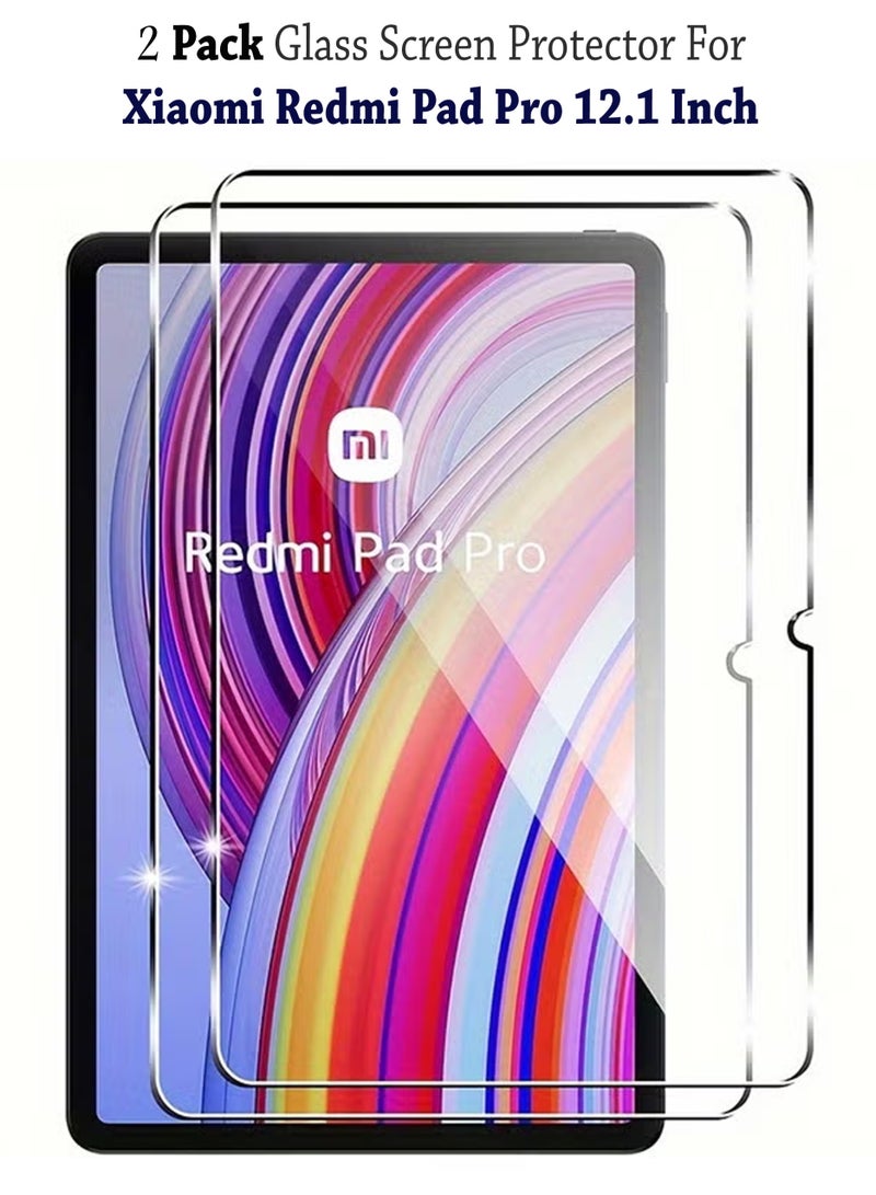 2 Pack Xiaomi Redmi Pad Pro 12.1 Inch 9H Ultra HD Tempered Glass Screen Protector For Xiaomi Redmi Pad Pro 12.1 Inch - Clear - Image 1