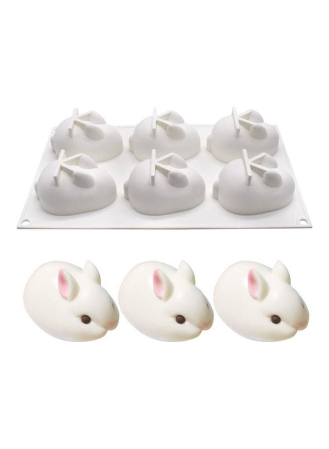 NIBEMINENT Rabbit Shape Cake Mold White 15x9x5cm - Image 2