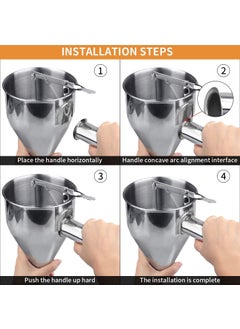 black sparrow black sparrow Pancake Dispenser Steel Pancake Maker Batter Dispenser Funnel Dispenser with Stand for Takoyaki and Baking Pan cake  - Image 4